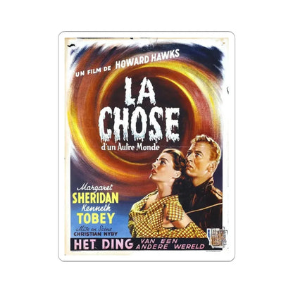 THE THING (FROM ANOTHER WORLD) (BELGIAN) 1951 Movie Poster - STICKER Vinyl Kiss-Cut Decal 4 Inch White - The Sticker Space