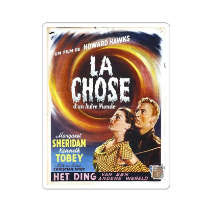 THE THING (FROM ANOTHER WORLD) (BELGIAN) 1951 Movie Poster - STICKER Vinyl Kiss-Cut Decal 6 Inch White - The Sticker Space