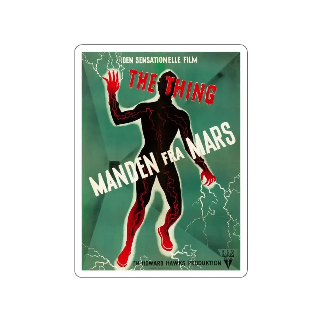 THE THING (FROM ANOTHER WORLD) (DANISH) 1951 Movie Poster STICKER Vinyl Die-Cut Decal 6 Inch - The Sticker Space