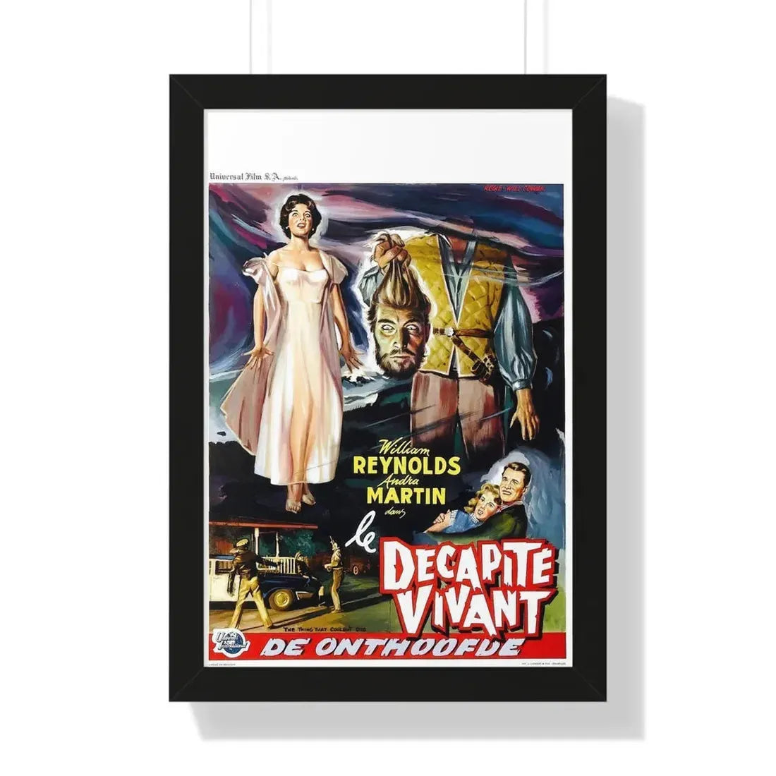 THE THING THAT COULDN'T DIE (BELGIAN) 1958 - Framed Movie Poster 16″ x 24″ Black - The Sticker Space