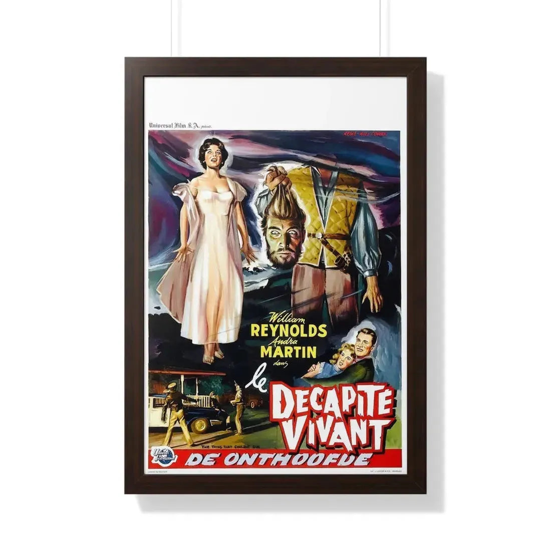 THE THING THAT COULDN'T DIE (BELGIAN) 1958 - Framed Movie Poster 20" x 30" Walnut - The Sticker Space