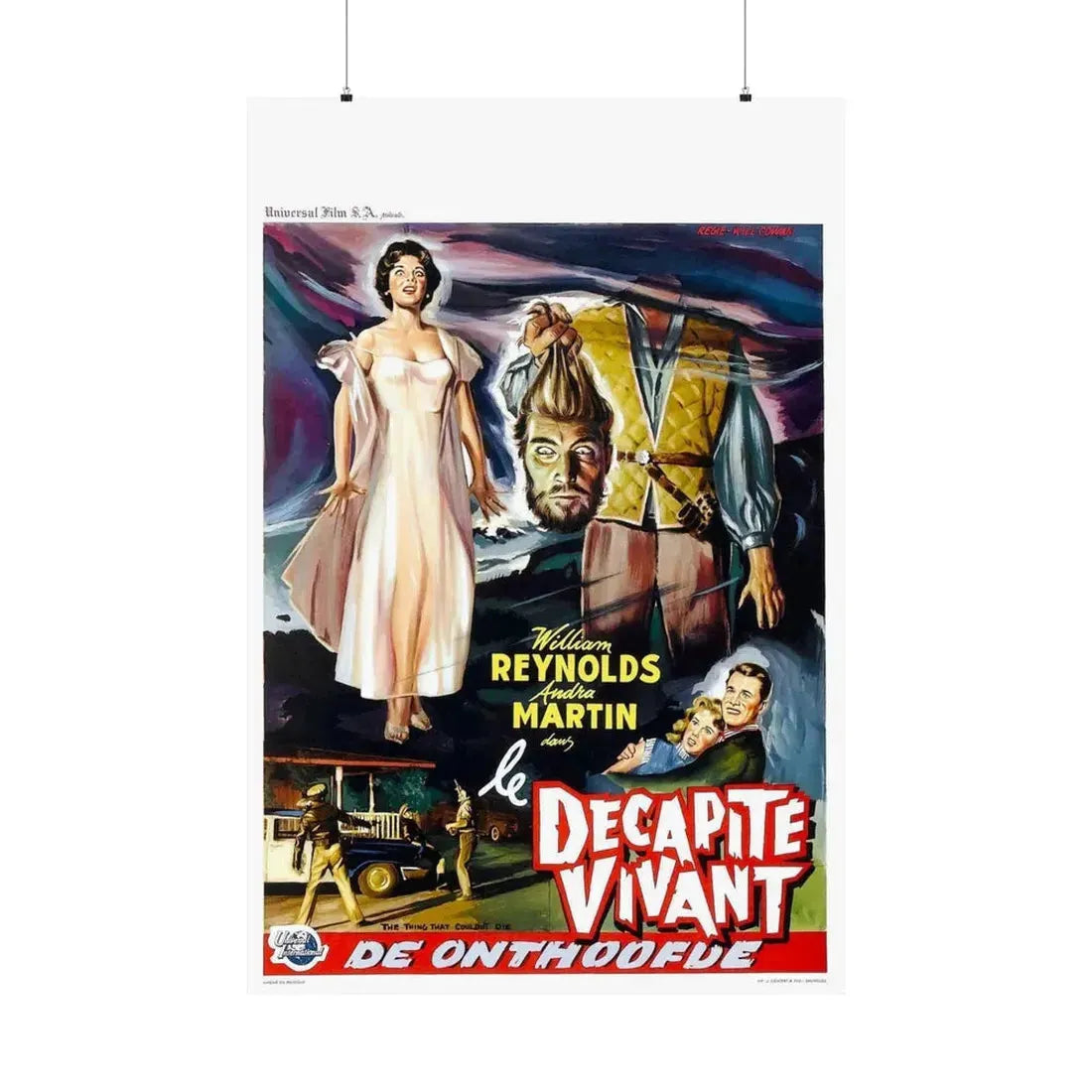 THE THING THAT COULDN'T DIE (BELGIAN) 1958 - Paper Movie Poster 36" x 54" Matte - The Sticker Space