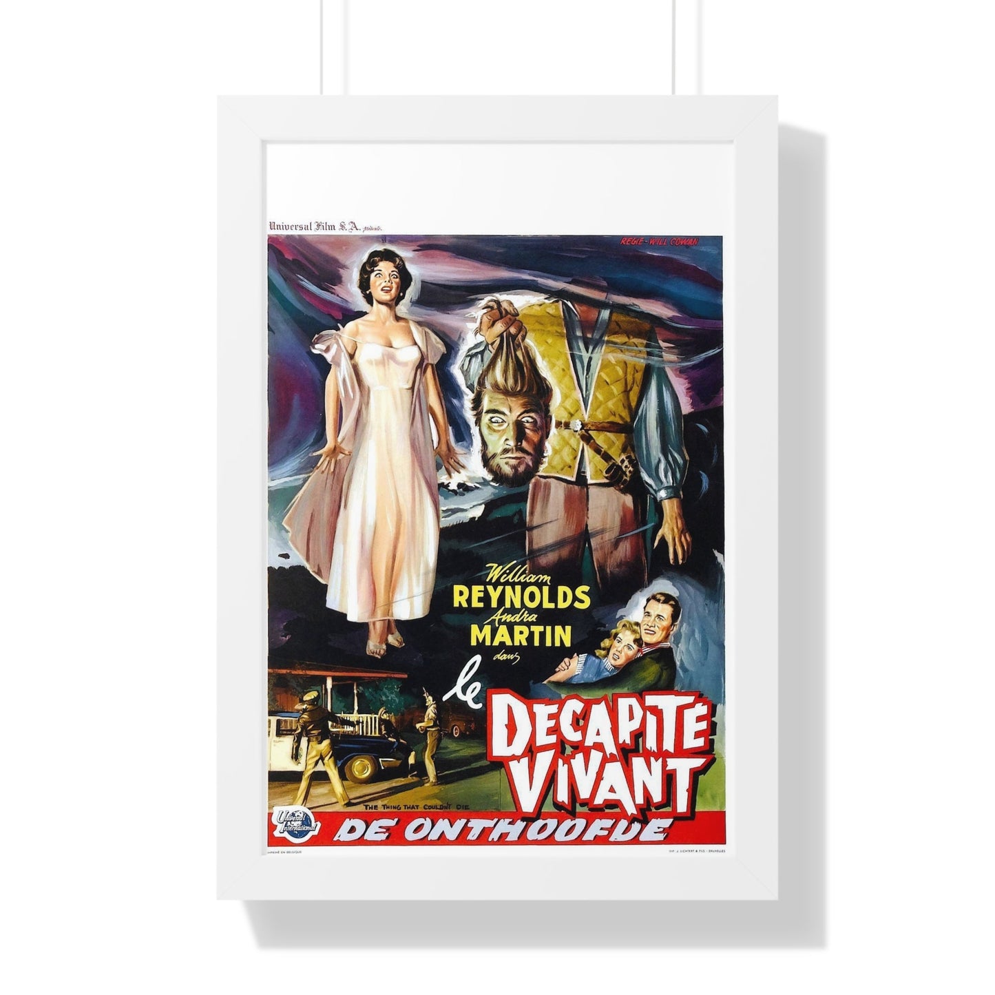 THE THING THAT COULDN'T DIE (BELGIAN) 1958 - Framed Movie Poster-16″ x 24″-The Sticker Space