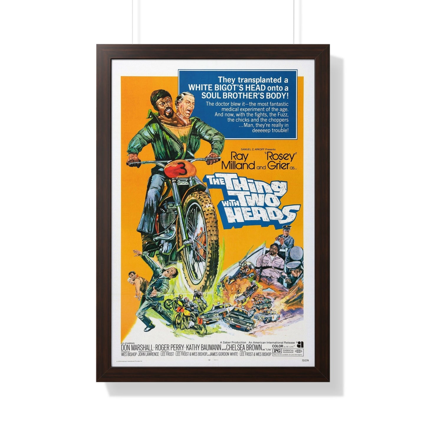 THE THING WITH TWO HEADS 1972 - Framed Movie Poster-20" x 30"-The Sticker Space