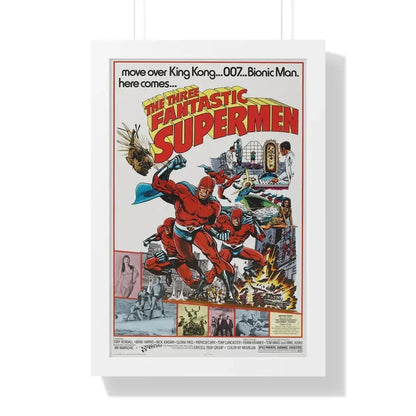 THE THREE FANTASTIC SUPERMEN 1967 - Framed Movie Poster 16″ x 24″ White - The Sticker Space