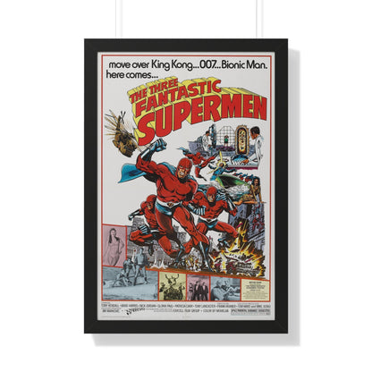 THE THREE FANTASTIC SUPERMEN 1967 - Framed Movie Poster-20" x 30"-The Sticker Space