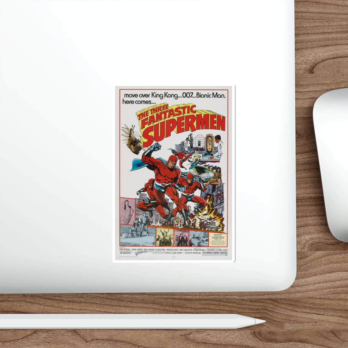 THE THREE FANTASTIC SUPERMEN 1967 Movie Poster STICKER Vinyl Die-Cut Decal-The Sticker Space