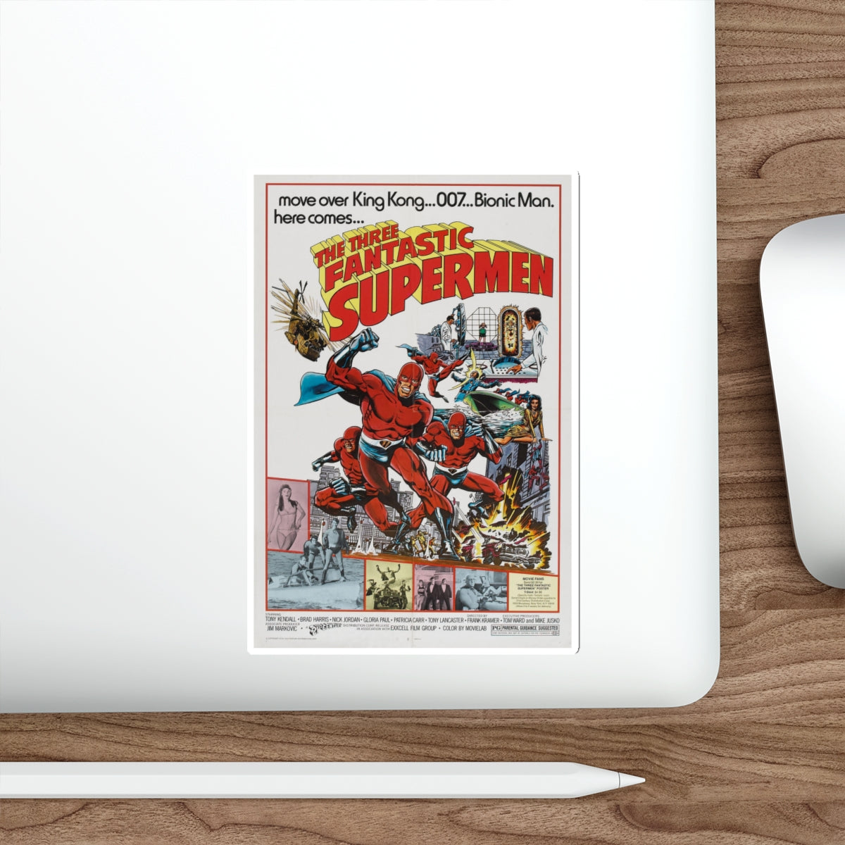 THE THREE FANTASTIC SUPERMEN 1967 Movie Poster STICKER Vinyl Die-Cut Decal-The Sticker Space