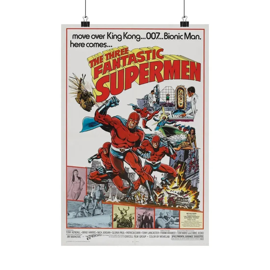 THE THREE FANTASTIC SUPERMEN 1967 - Paper Movie Poster 12″ x 18″ Matte - The Sticker Space