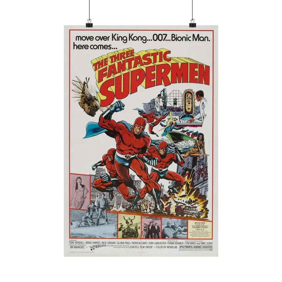 THE THREE FANTASTIC SUPERMEN 1967 - Paper Movie Poster 16″ x 24″ Matte - The Sticker Space