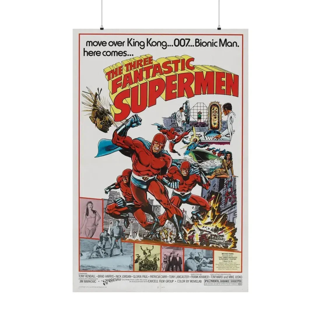 THE THREE FANTASTIC SUPERMEN 1967 - Paper Movie Poster 36" x 54" Matte - The Sticker Space