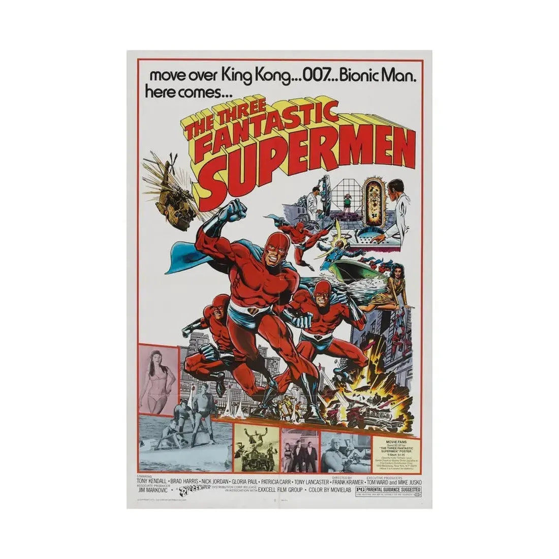 THE THREE FANTASTIC SUPERMEN 1967 - Paper Movie Poster - The Sticker Space