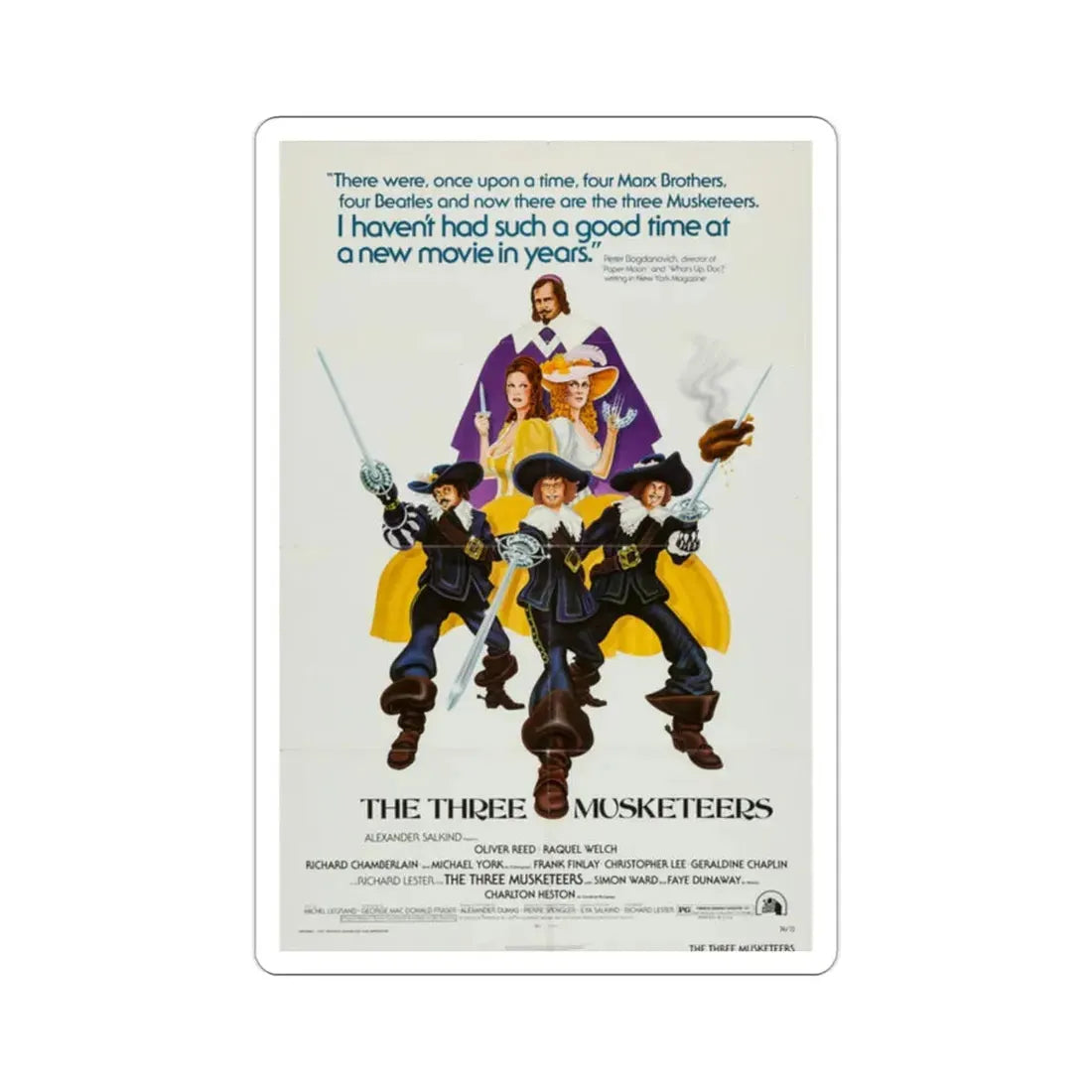 The Three Musketeers 1974 Movie Poster STICKER Vinyl Die-Cut Decal 2 Inch - The Sticker Space