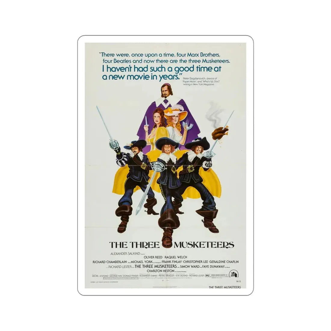 The Three Musketeers 1974 Movie Poster STICKER Vinyl Die-Cut Decal 5 Inch - The Sticker Space