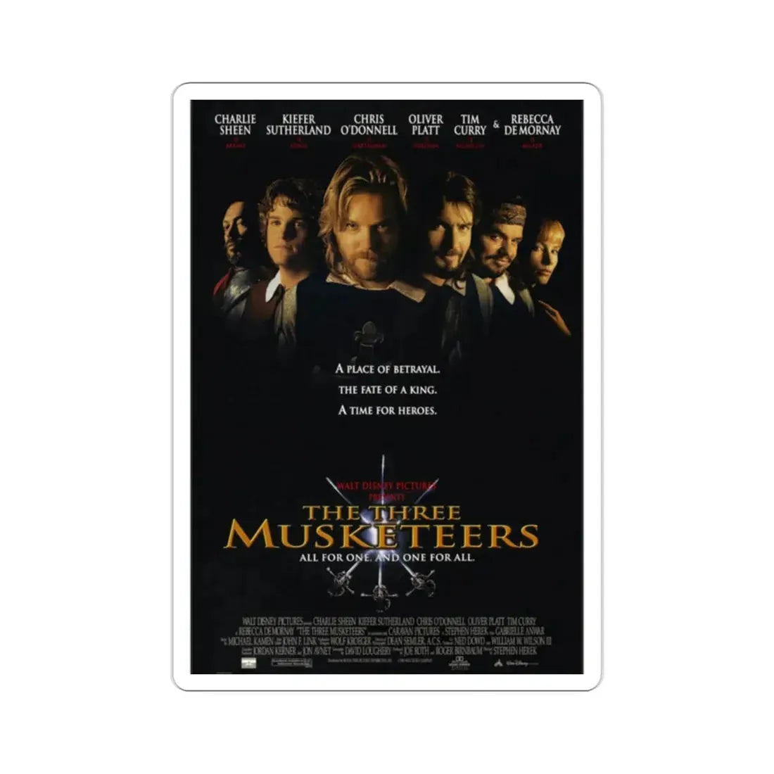 The Three Musketeers 1993 Movie Poster STICKER Vinyl Die-Cut Decal 2 Inch - The Sticker Space