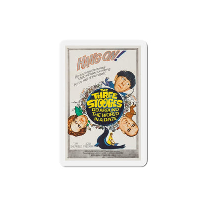 The Three Stooges Go Around the World in a Daze 1963 Movie Poster Die-Cut Magnet-3 Inch-The Sticker Space