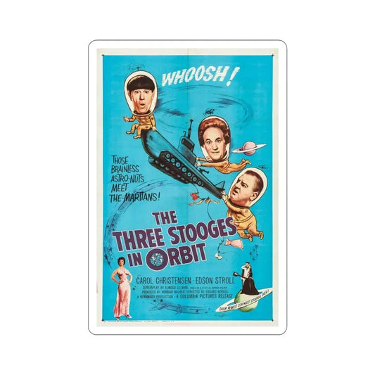 The Three Stooges in Orbit 1962 Movie Poster STICKER Vinyl Die-Cut Decal 6 Inch - The Sticker Space
