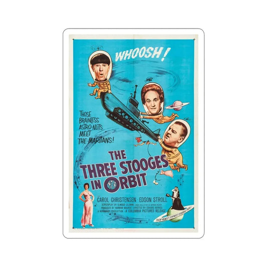 The Three Stooges in Orbit 1962 Movie Poster STICKER Vinyl Die-Cut Decal 6 Inch - The Sticker Space