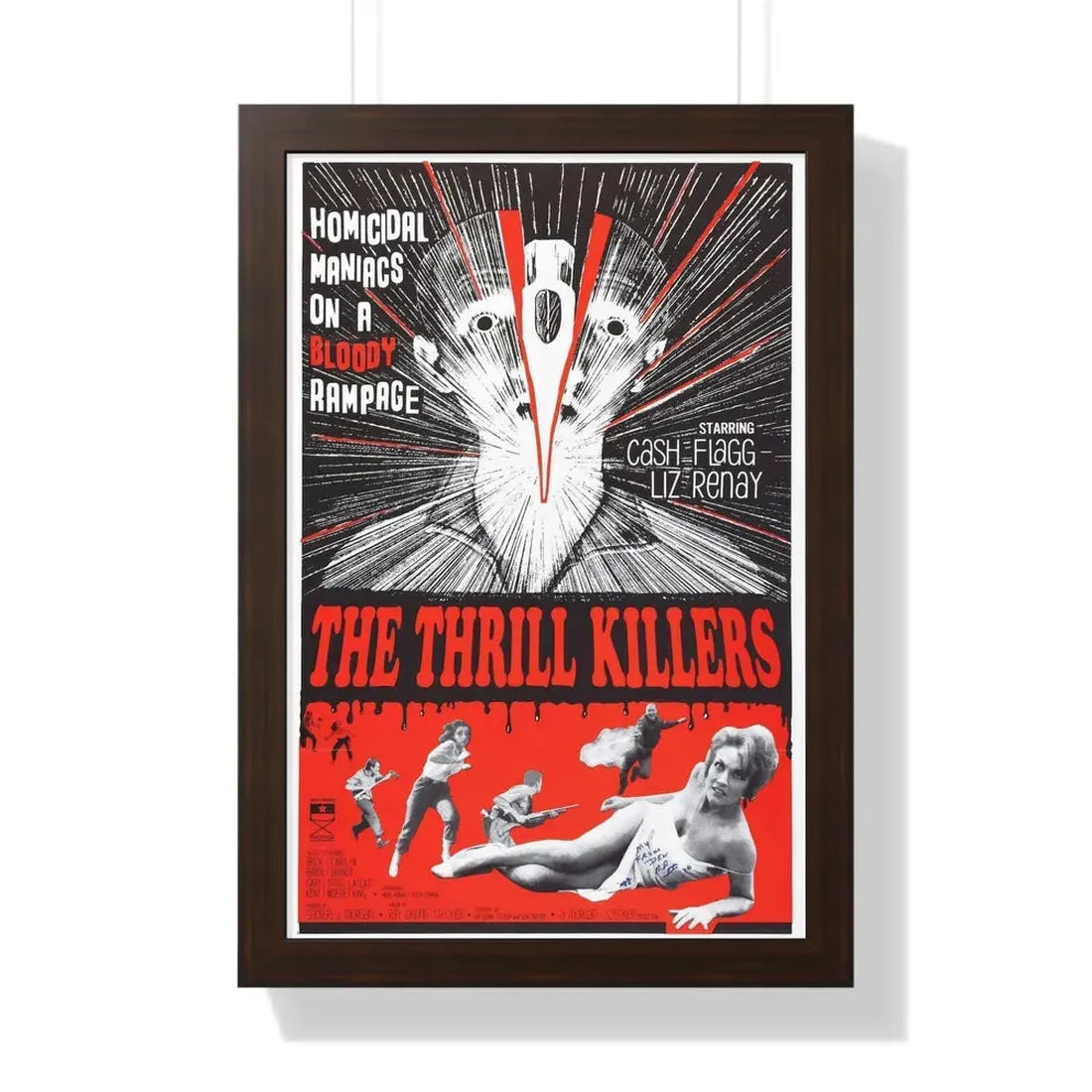 THE THRILL KILLERS 1964 - Framed Movie Poster 16″ x 24″ Walnut - The Sticker Space