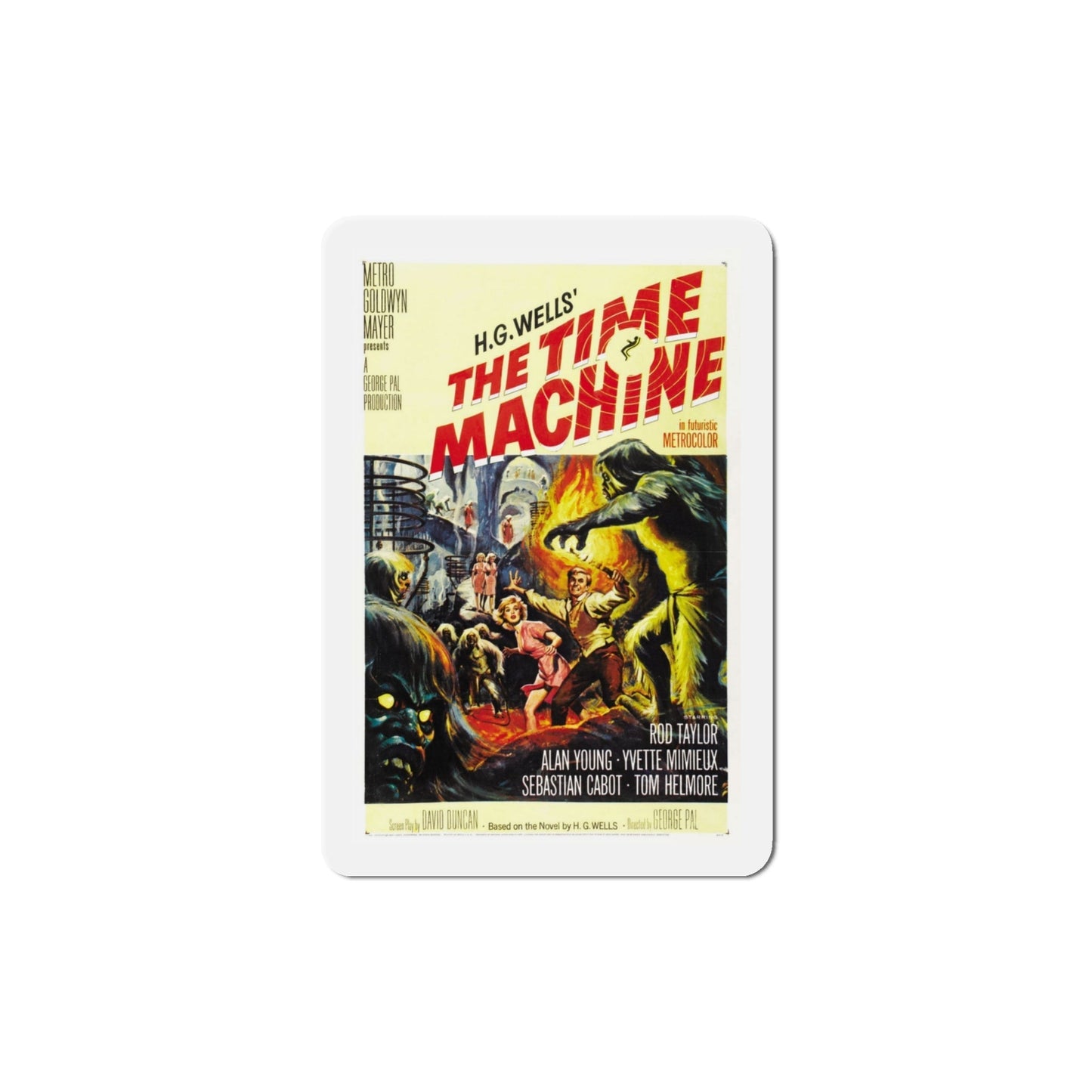 The Time Machine 1960 Movie Poster Die-Cut Magnet-4 Inch-The Sticker Space