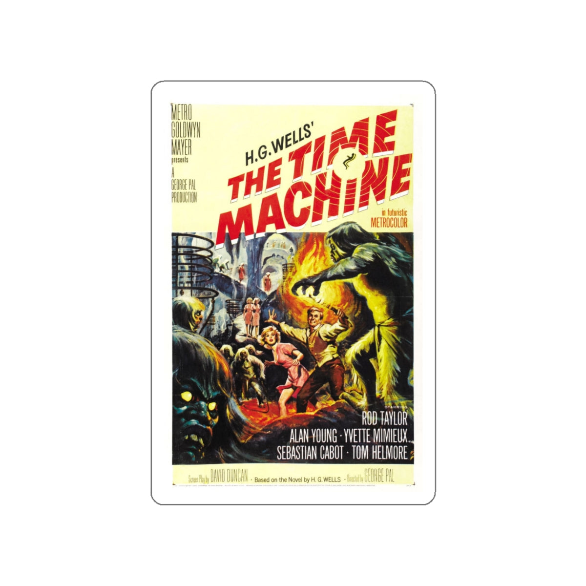 THE TIME MACHINE 1960 Movie Poster STICKER Vinyl Die-Cut Decal-White-The Sticker Space