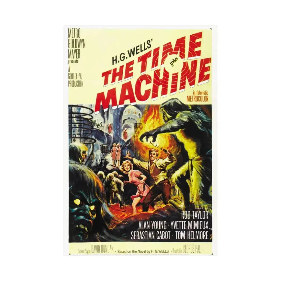 THE TIME MACHINE 1960 - Paper Movie Poster - The Sticker Space