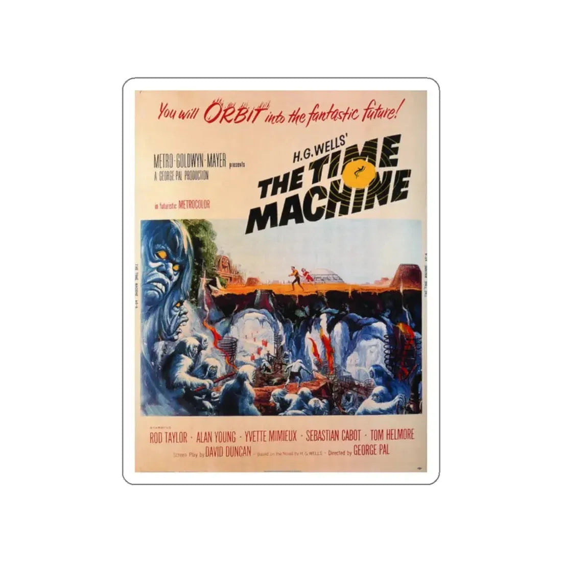 THE TIME MACHINE (2) 1960 Movie Poster STICKER Vinyl Die-Cut Decal 2 Inch - The Sticker Space