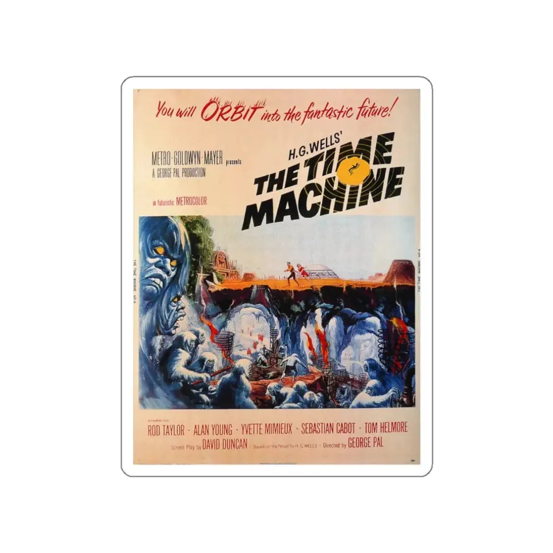 THE TIME MACHINE (2) 1960 Movie Poster STICKER Vinyl Die-Cut Decal 3 Inch - The Sticker Space
