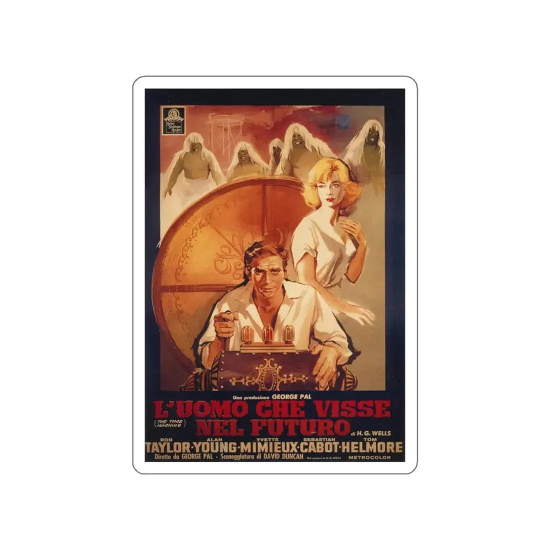 THE TIME MACHINE (ITALIAN) 1960 Movie Poster STICKER Vinyl Die-Cut Decal 3 Inch - The Sticker Space
