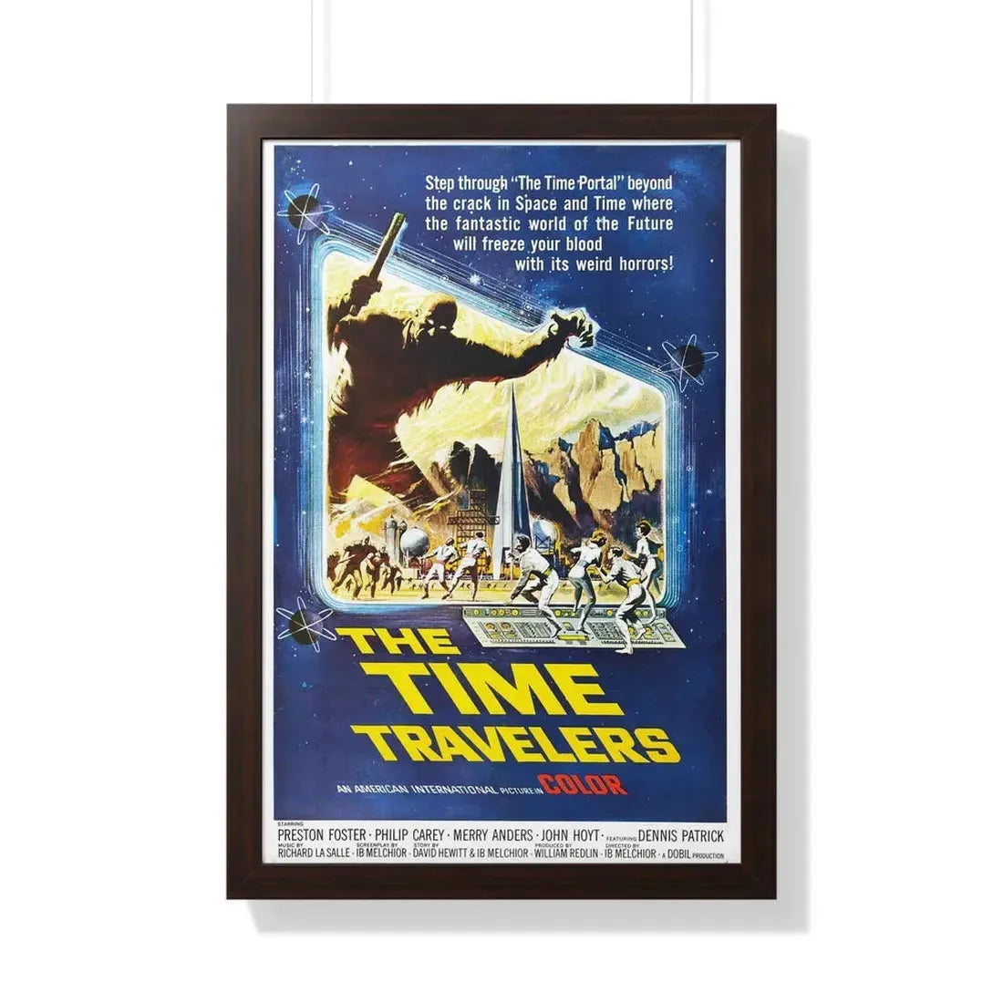 THE TIME TRAVELERS 1964 - Framed Movie Poster 20" x 30" Walnut - The Sticker Space