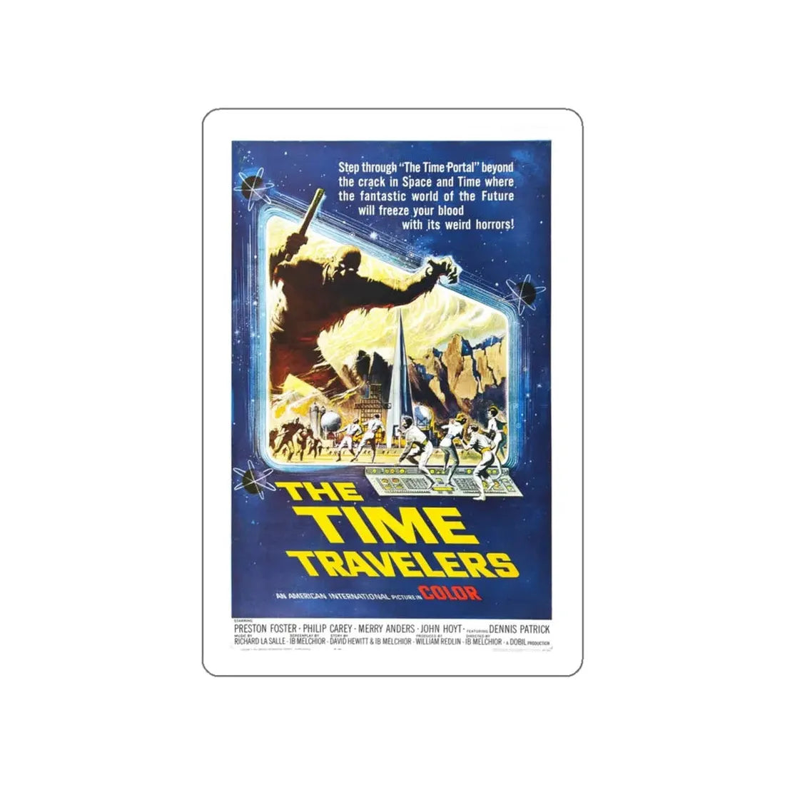 THE TIME TRAVELERS 1964 Movie Poster STICKER Vinyl Die-Cut Decal 4 Inch - The Sticker Space