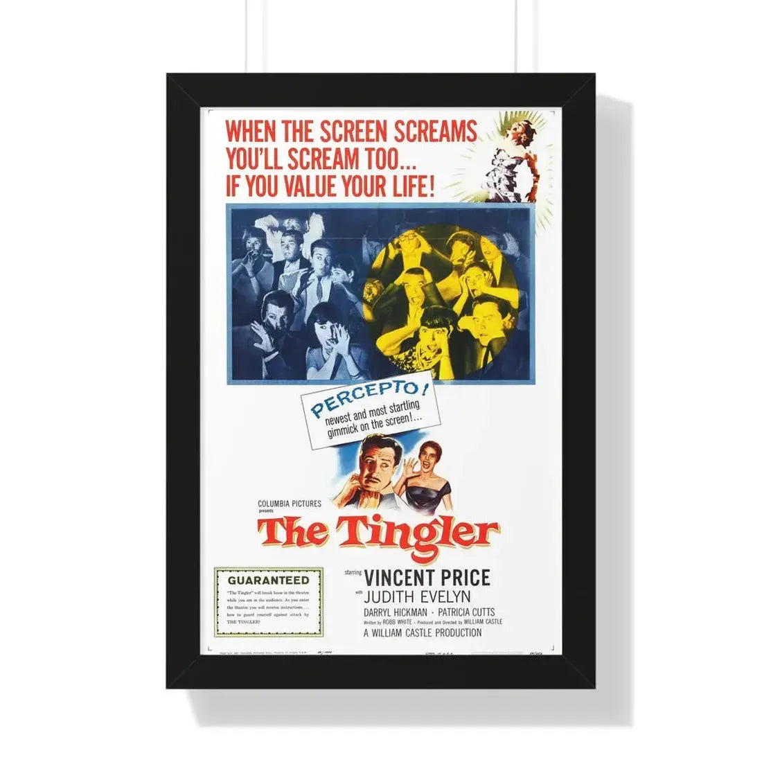 THE TINGLER 1959 - Framed Movie Poster 16″ x 24″ Black - The Sticker Space