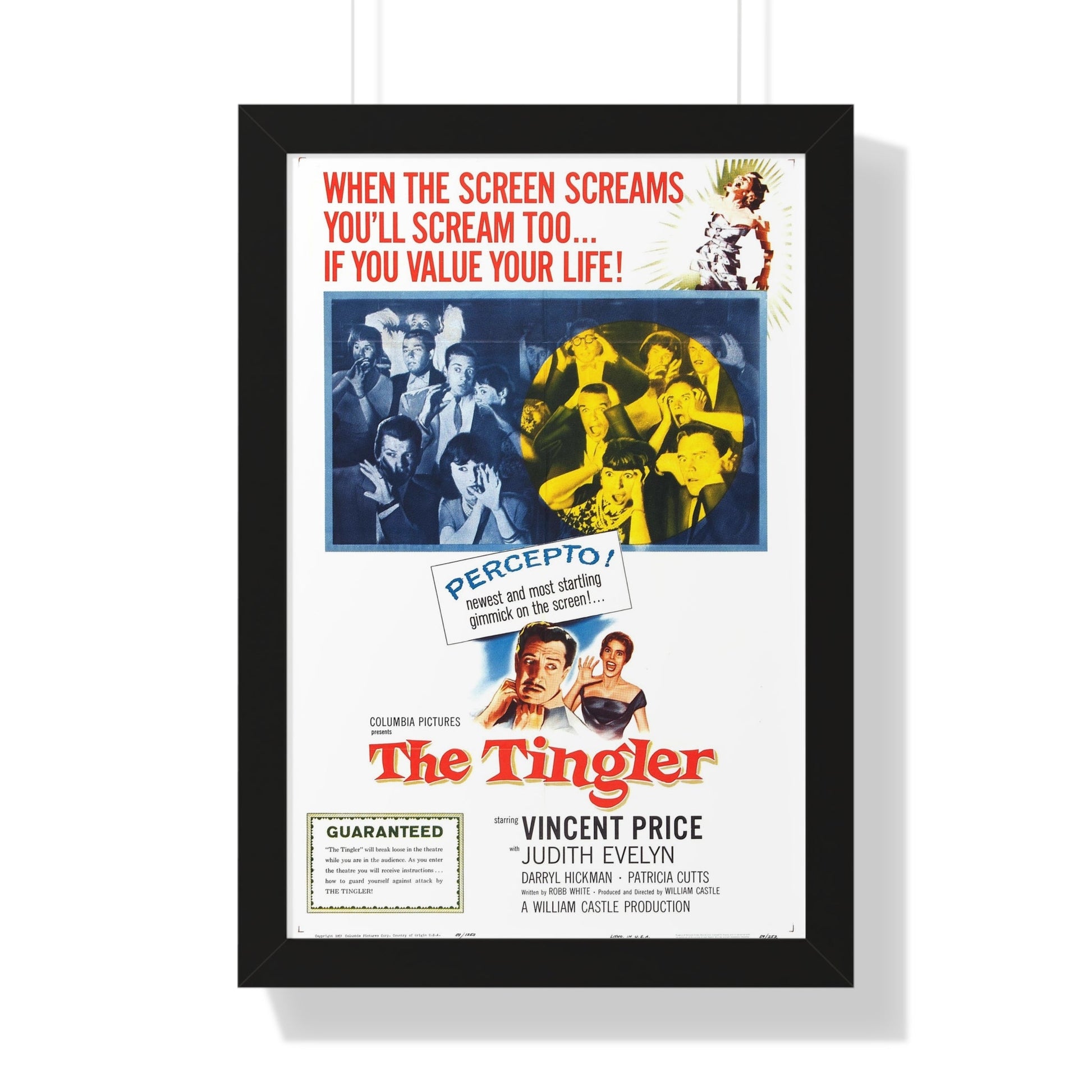 THE TINGLER 1959 - Framed Movie Poster-16″ x 24″-The Sticker Space