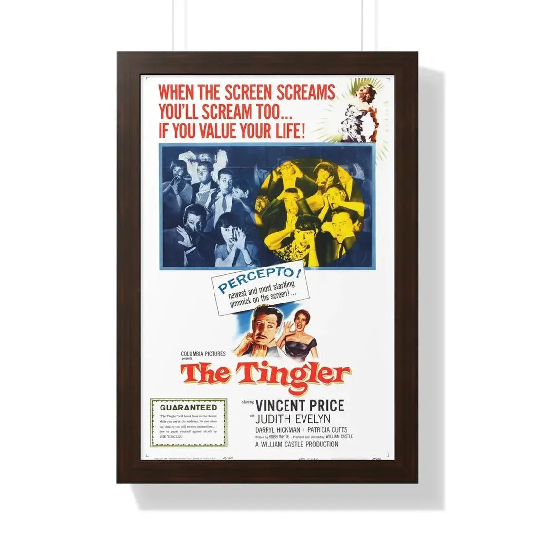 THE TINGLER 1959 - Framed Movie Poster 16″ x 24″ Walnut - The Sticker Space
