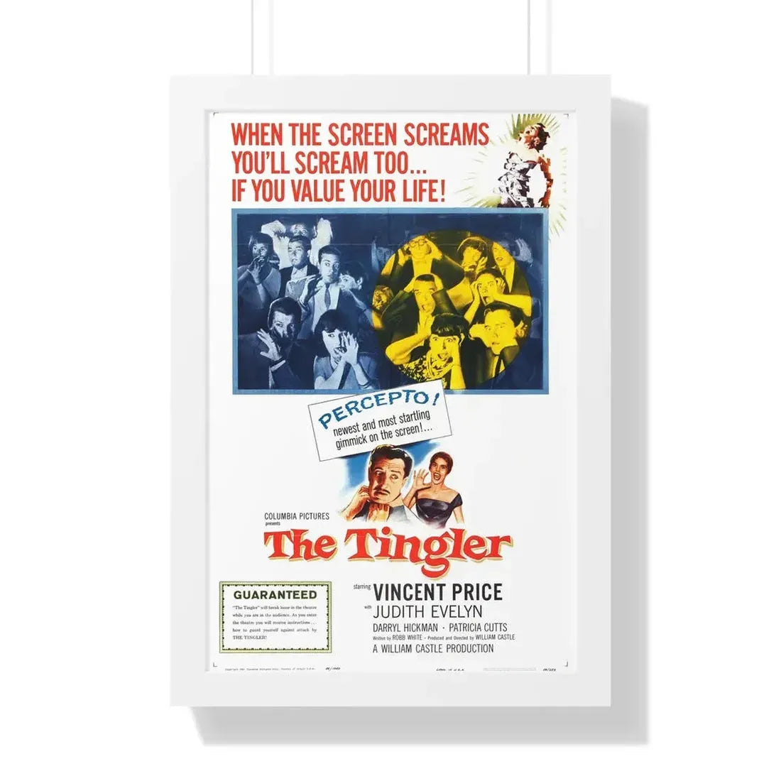 THE TINGLER 1959 - Framed Movie Poster 16″ x 24″ White - The Sticker Space