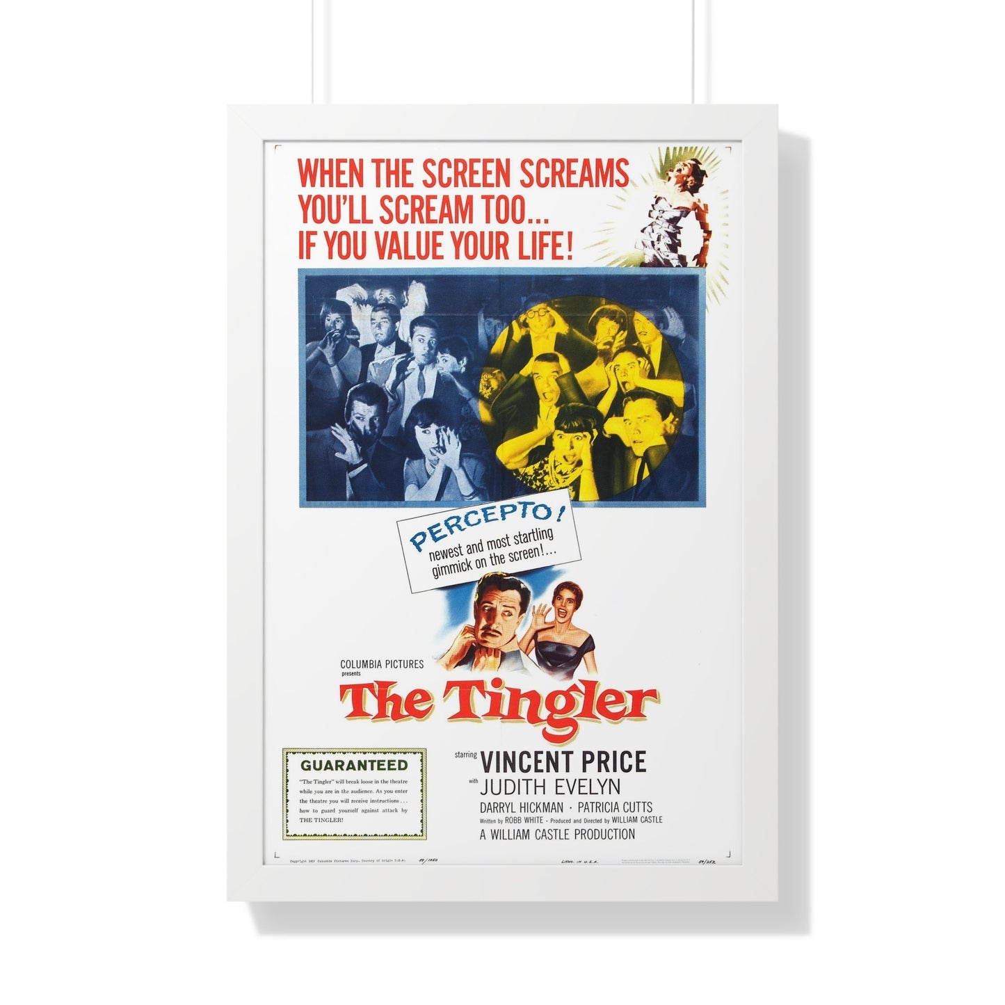 THE TINGLER 1959 - Framed Movie Poster-20" x 30"-The Sticker Space