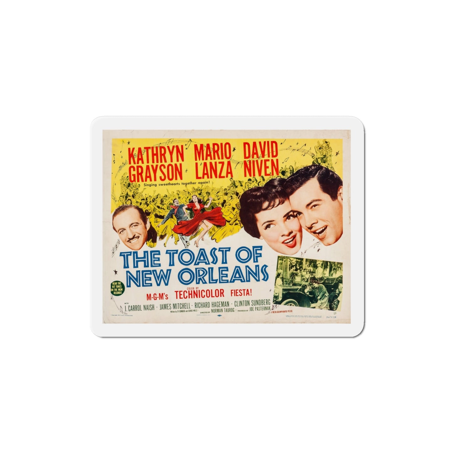 The Toast of New Orleans 1950 v2 Movie Poster Die-Cut Magnet-4 Inch-The Sticker Space