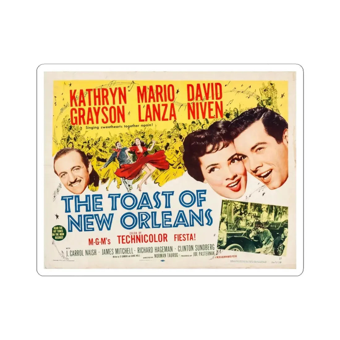 The Toast of New Orleans 1950 v2 Movie Poster - STICKER Vinyl Kiss-Cut Decal 4 Inch White - The Sticker Space