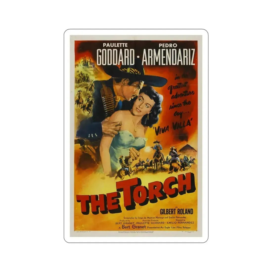 The Torch 1950 Movie Poster STICKER Vinyl Die-Cut Decal 5 Inch - The Sticker Space