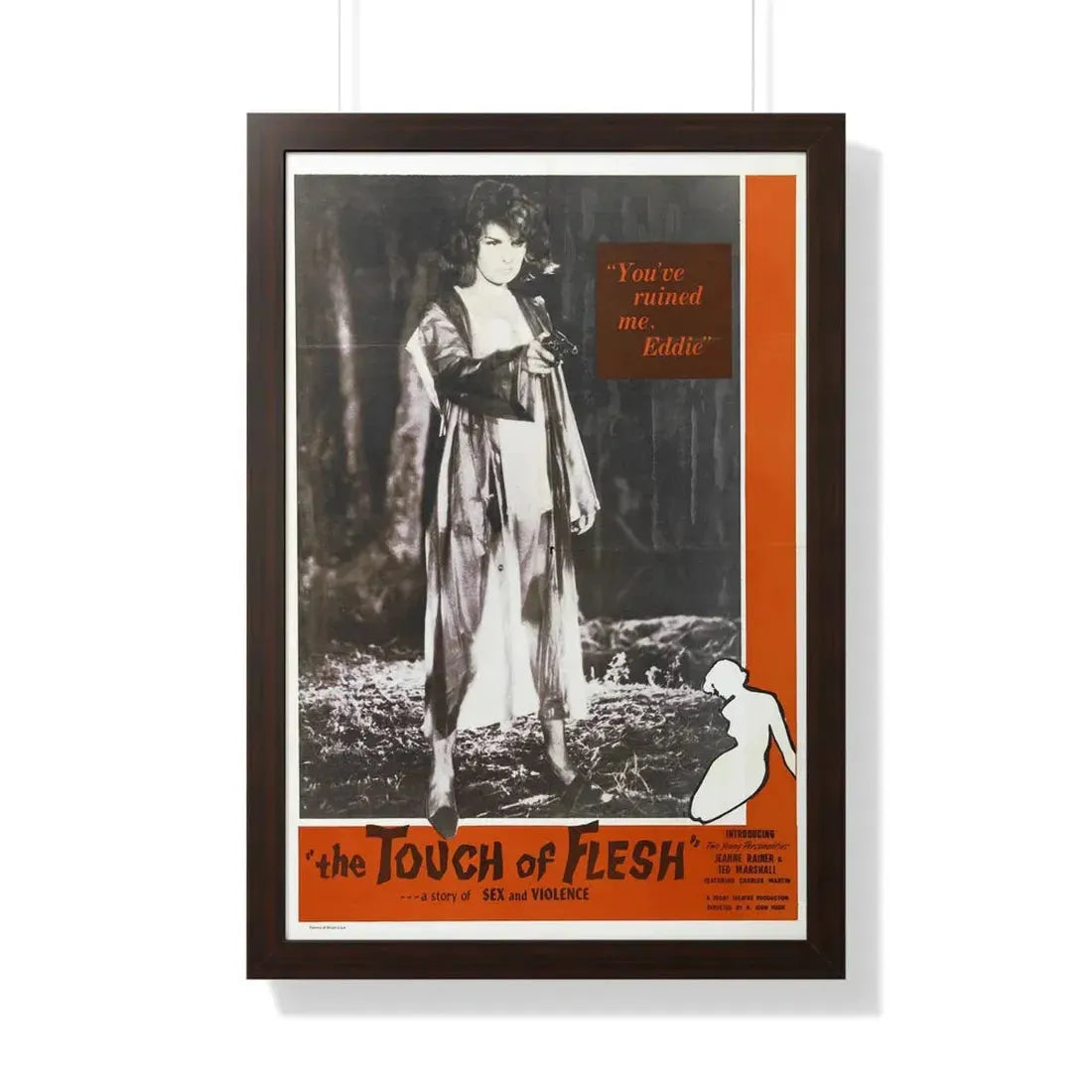 THE TOUCH OF FLESH 1960 - Framed Movie Poster 20" x 30" Walnut - The Sticker Space