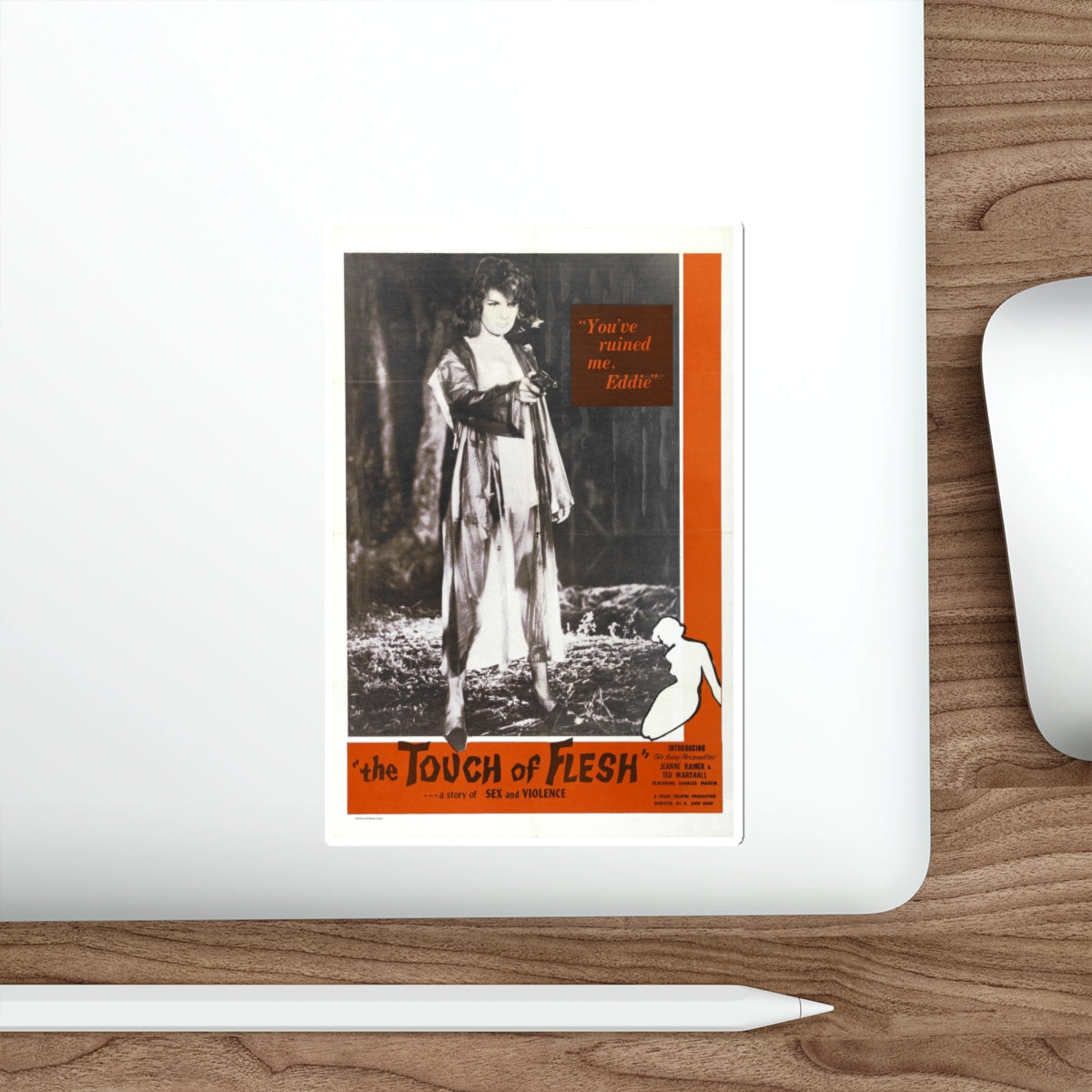 THE TOUCH OF FLESH 1960 Movie Poster STICKER Vinyl Die-Cut Decal-The Sticker Space