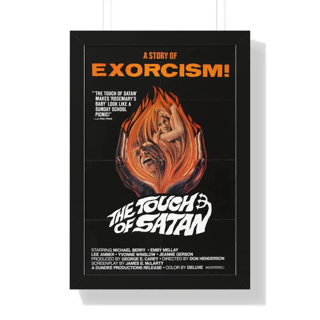 THE TOUCH OF SATAN 1971 - Framed Movie Poster 16″ x 24″ Black - The Sticker Space