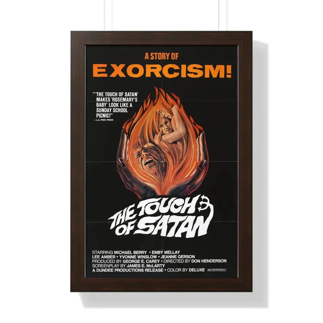 THE TOUCH OF SATAN 1971 - Framed Movie Poster 16″ x 24″ Walnut - The Sticker Space