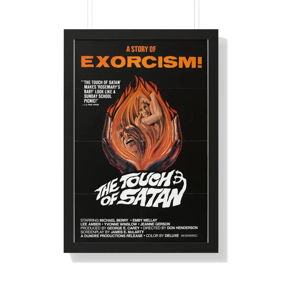 THE TOUCH OF SATAN 1971 - Framed Movie Poster 20" x 30" Black - The Sticker Space