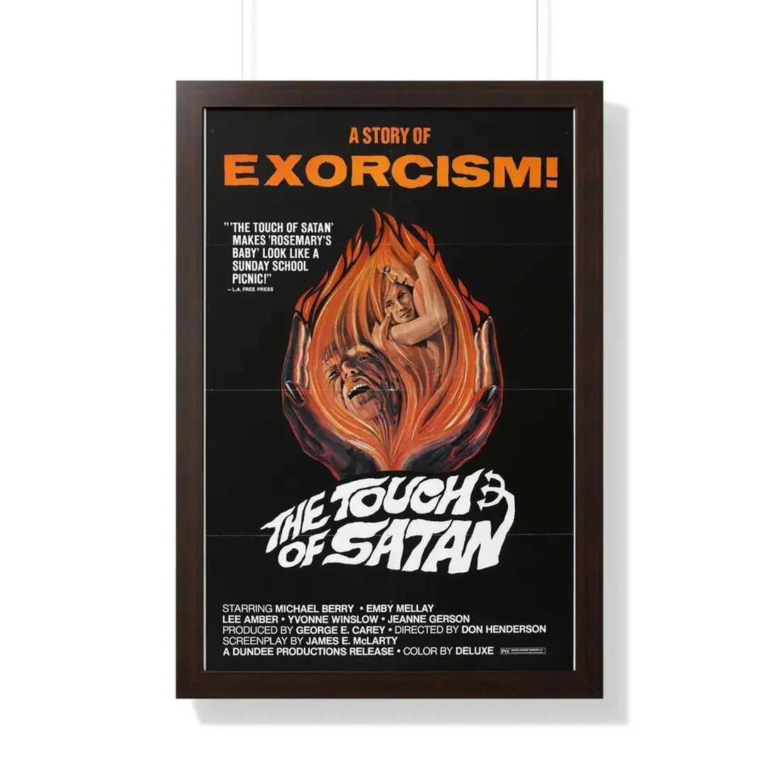 THE TOUCH OF SATAN 1971 - Framed Movie Poster 20" x 30" Walnut - The Sticker Space