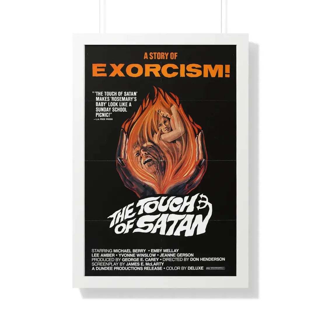 THE TOUCH OF SATAN 1971 - Framed Movie Poster 20" x 30" White - The Sticker Space