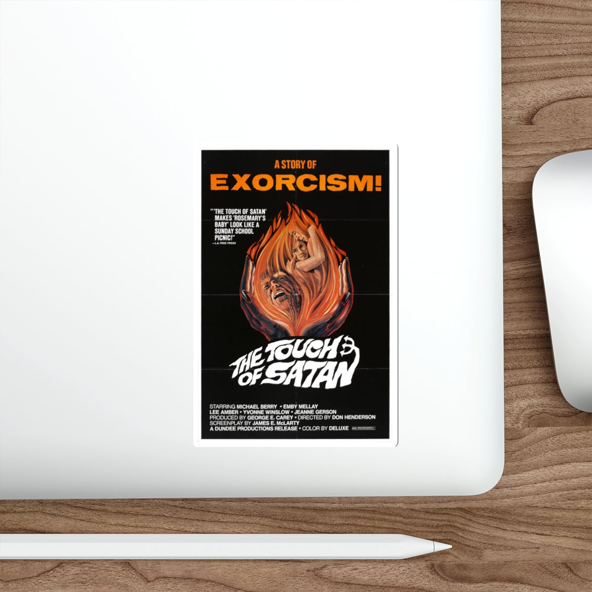 THE TOUCH OF SATAN 1971 Movie Poster STICKER Vinyl Die-Cut Decal-The Sticker Space