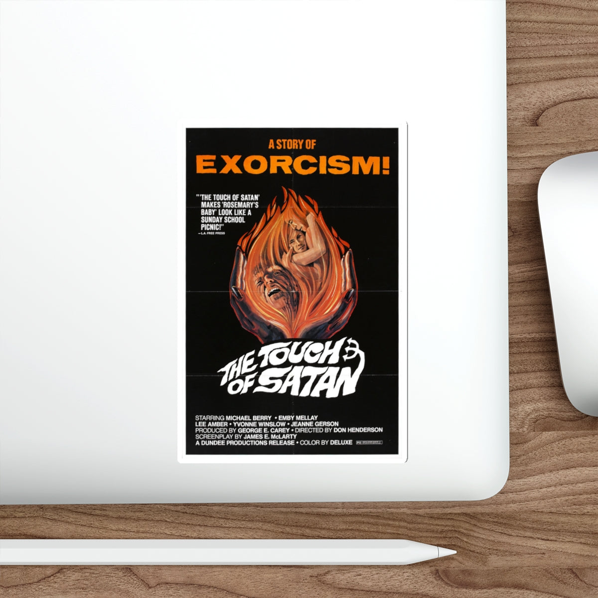 THE TOUCH OF SATAN 1971 Movie Poster STICKER Vinyl Die-Cut Decal-The Sticker Space