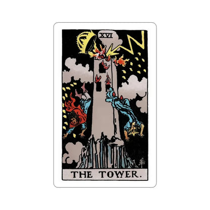 The Tower (Rider Waite Tarot Deck) STICKER Vinyl Die-Cut Decal 3 Inch - The Sticker Space