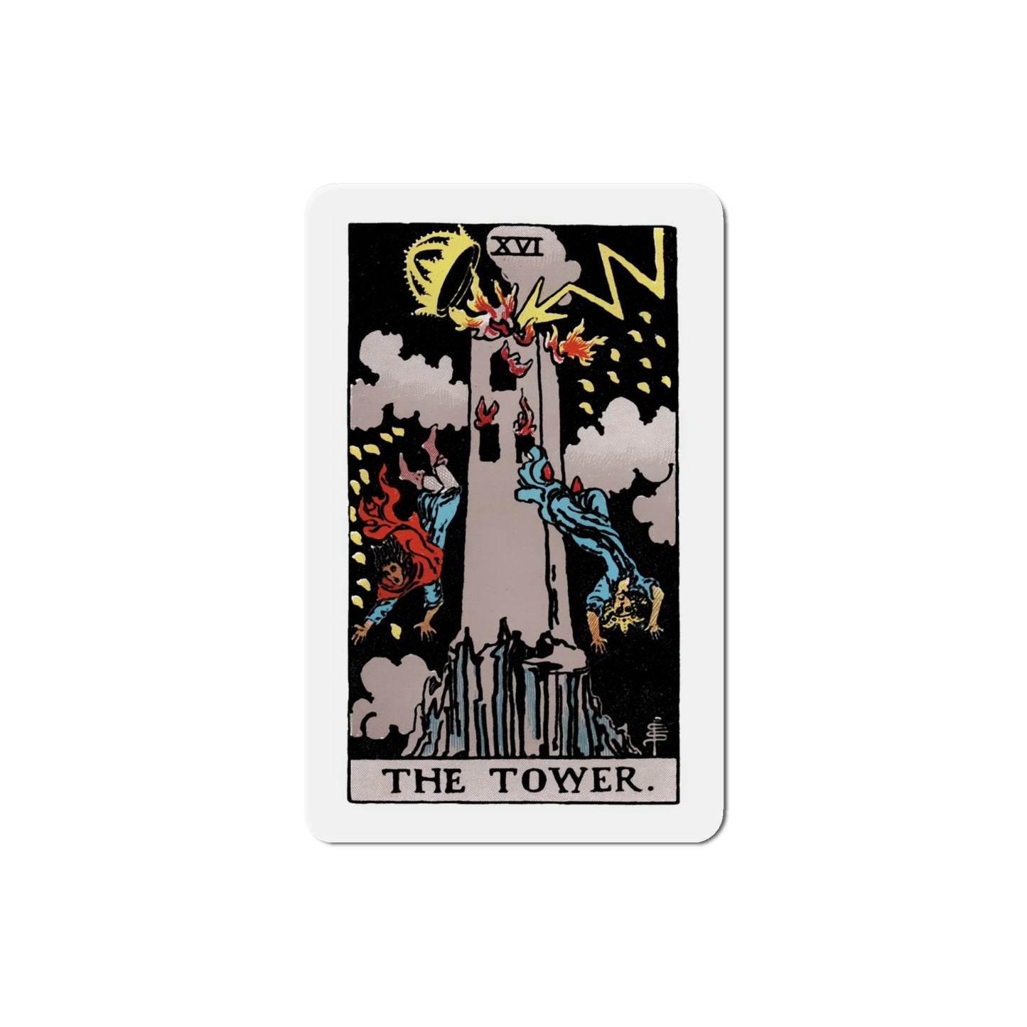 The Tower (Tarot Card) Die-Cut Magnet-4 Inch-The Sticker Space